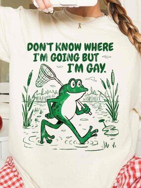Gay Frog Graphic Shirt, Funny LGBTQ T-Shirt for Gen Z, Humor Graphic Tee